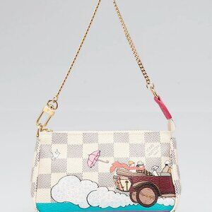 Louis Vuitton Limited Edition Damier Azur Illustre Mini Accessories Pochette Bag